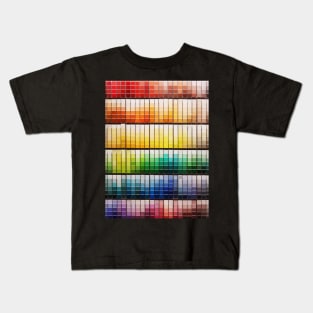 Colorful paint swatches ordered in rainbow order at the hardware store Kids T-Shirt